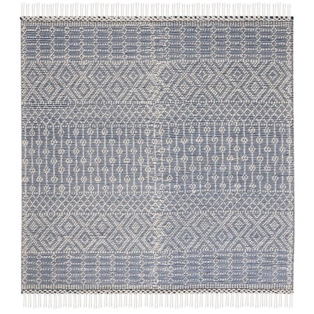 Safavieh 6 x 6 ft. Natura 852M Hand Loomed Square Area Rug Ivory & Blue NAT852M-6SQ